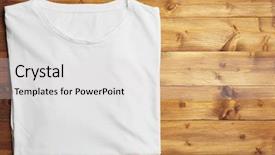  Presentation with brand - Audience pleasing PPT theme consisting of sports brand - blank white t-shirt on wooden backdrop and a  colored foreground