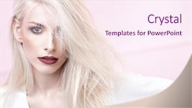  Presentation with brand - Presentation featuring sports brand - portrait of a fashionable blonde background and a pink colored foreground