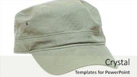  Presentation with graduation white cap - Slide deck consisting of sports cap on white background background and a  colored foreground