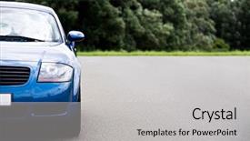  Presentation with sports car - Slides having sports car - modern blue coupe background and a light gray colored foreground