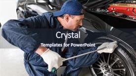  Presentation with sports car - Presentation enhanced with sports car in a workshop background and a wine colored foreground