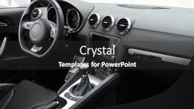  Presentation with sports car - Audience pleasing PPT theme consisting of sports-car-interior backdrop and a dark gray colored foreground