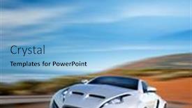  Presentation with sports car - Audience pleasing PPT theme consisting of sports-car-moving backdrop and a  colored foreground