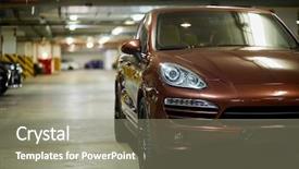  Presentation with sports car - Amazing slide deck having sports car standing at underground backdrop and a gray colored foreground