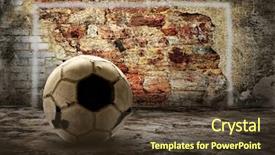  Presentation with ball sports - Presentation theme with sports card - grunge ball on the retro background and a  colored foreground