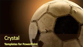  Presentation with ball sports - Presentation design having sports card - grunge ball on the retro background and a wine colored foreground