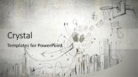  Presentation with cartoon - Slide deck having sports cartoon - background image with sketches background and a light gray colored foreground