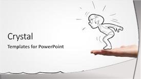  Presentation with swimmer - Presentation design consisting of sports cartoon - caricature of man swimmer jumping background and a white colored foreground