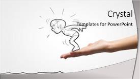  Presentation with swimmer - Audience pleasing presentation design consisting of sports cartoon - caricature of man swimmer jumping backdrop and a white colored foreground