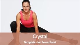  Presentation with athlete - Presentation design having sports center - beautiful athlete woman doing fitness background and a coral colored foreground