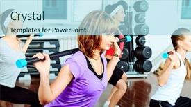  Presentation with women equality group of diverse - Amazing slide deck having sports center - group of young women backdrop and a  colored foreground