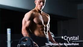 Presentation with brutal strong bodybuilder athletic fitness - Cool new presentation theme with sports center - strong man - bodybuilder backdrop and a wine colored foreground