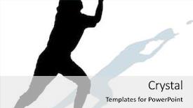  Presentation with baseball - Amazing slide deck having strong softball player black - baseball backdrop and a light gray colored foreground