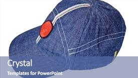  Presentation with volleyball - Amazing PPT theme having volleyball baseball - blue man fashion sport cap backdrop and a ocean colored foreground