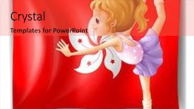  Presentation with performer - Beautiful PPT theme featuring quadrilaterals - illustration of a ballet performer backdrop and a red colored foreground