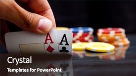  Presentation with fishes - PPT layouts consisting of casino fishes - playing poker background and a tawny brown colored foreground