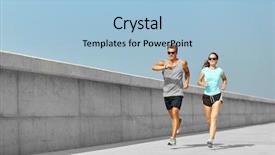  Presentation with sport - Slides enhanced with sports clothes and sunglasses running background and a light blue colored foreground