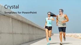  Presentation with sport - Audience pleasing theme consisting of sports clothes and sunglasses running backdrop and a light blue colored foreground