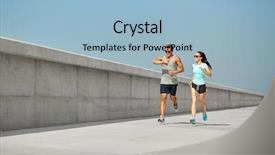  Presentation with sport - Presentation design enhanced with sports clothes and sunglasses running background and a light blue colored foreground
