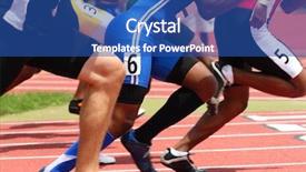  Presentation with blur - Presentation having sports competition - start of the race some background and a ocean colored foreground