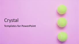 Presentation with sports balls - Audience pleasing presentation consisting of sports competition - tennis balls on pastel color backdrop and a lavender colored foreground