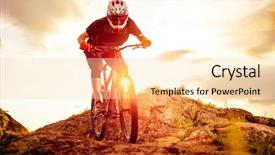  Presentation with triathlon professional cyclist man cycling - Slide set consisting of sports cycling - professional cyclist riding the bike background and a lemonade colored foreground