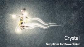  Presentation with high performance teams - Beautiful presentation theme featuring sports dance - cute girl gymnast in performance backdrop and a dark gray colored foreground