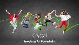  Presentation with teenage - Presentation theme with sports dance - summer sport dancing and teenage background and a dark gray colored foreground