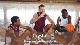  Presentation with basketball players - Cool new presentation design with sports drink - basketball players interacting while relaxing backdrop and a tawny brown colored foreground