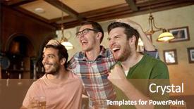  Presentation with friendship - PPT layouts featuring sports drink - people leisure friendship and sport background and a coral colored foreground