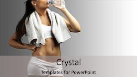  Presentation with woman sport - Colorful slide deck enhanced with sports drink - portrait of young woman wearing backdrop and a light gray colored foreground