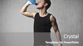  Presentation with boxer - Audience pleasing slides consisting of sports drink - young boxer having a break backdrop and a gray colored foreground