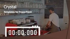  Presentation with coffee shop - Amazing slide set having sports drinks machines - clock icon against coffee shop backdrop and a  colored foreground