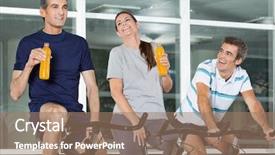  Presentation with spinning - Colorful presentation enhanced with sports drinks machines - happy young man looking backdrop and a coral colored foreground