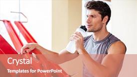  Presentation with water sports - PPT layouts having sports drinks machines - portrait of a handsome young background and a  colored foreground