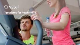  Presentation with training - Slide set consisting of sports drinks machines - trainer explaining how to use background and a  colored foreground