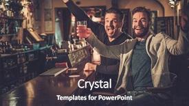  Presentation with beer bar pub tap counter - Slides with sports english - cheerful old friends having fun background and a dark gray colored foreground