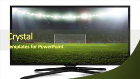  Presentation with entertainment - PPT theme with sports entertainment - 4k monitor isolated on white background and a tawny brown colored foreground