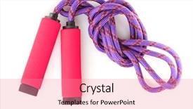  Presentation with bright white - PPT theme consisting of sports equipment - bright skipping rope isolated background and a coral colored foreground