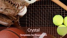  Presentation with gear - Amazing PPT theme having sports equipment - high angle view backdrop and a tawny brown colored foreground