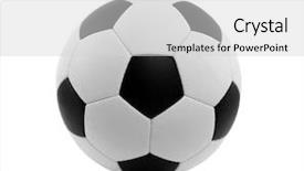  Presentation with soccer - Amazing PPT theme having sports equipment - soccer ball isolated on white backdrop and a light gray colored foreground