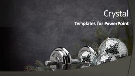  Presentation with dark grey - Theme with sports-equipment-dumbbell-with-weights background and a dark gray colored foreground