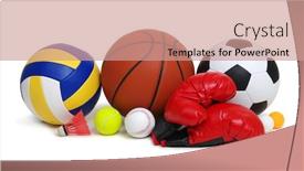  Presentation with equipment - Slide set enhanced with sports-equipment-isolated-on-white background and a coral colored foreground