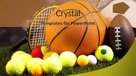  Presentation with sports - Cool new presentation theme with two coworkers discussing fun project over a laptop backdrop and a dark gray colored foreground