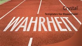  Presentation with truth - PPT theme with sports ethics - truth in german written background and a red colored foreground