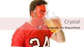  Presentation with beer - Cool new slide set with sports-fan-guzzling-a-pitcher backdrop and a coral colored foreground