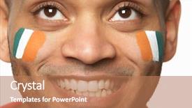  Presentation with italian flag painted - Colorful PPT theme enhanced with sports fan with ivory coast backdrop and a  colored foreground