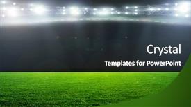  Presentation with football stadium - Beautiful presentation theme featuring sports field - stadium abstract football backdrop and a tawny brown colored foreground