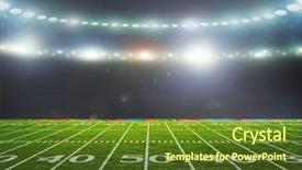  Presentation with football stadium - Colorful presentation enhanced with sports field - stadium abstract football backdrop and a tawny brown colored foreground