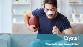  Presentation with loss - Audience pleasing PPT layouts consisting of sports game suffered loss backdrop and a teal colored foreground